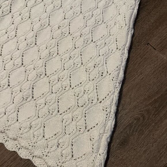 La Vie Rebecca Taylor Cream Crochet Dress Wool Blend With Lace Up Neck New XS - Picture 2 of 11